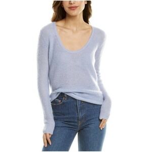 Vince Scoop Neck Pullover Sweater Wool Mohair Light‎ Blue Size Large NEW $345